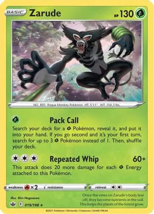 Zarude — SWSH06: Chilling Reign Pokémon TCG card by Shin Nagasawa