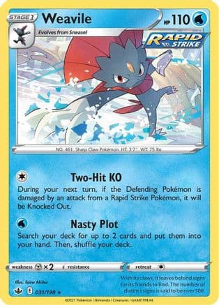 Weavile — SWSH06: Chilling Reign Pokémon TCG card by Taira Akitsu
