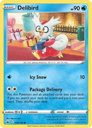Delibird — SWSH06: Chilling Reign Pokémon TCG card by Narumi Sato