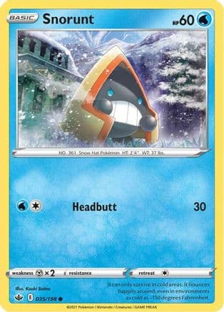 Snorunt — SWSH06: Chilling Reign Pokémon TCG card by Kouki Saitou