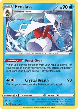 Froslass — SWSH06: Chilling Reign Pokémon TCG card by Souichirou Gunjima