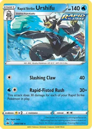 Rapid Strike Urshifu — SWSH06: Chilling Reign Pokémon TCG card by Naoki Saito