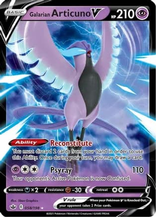 Galarian Articuno V — SWSH06: Chilling Reign Pokémon TCG card by 5ban Graphics