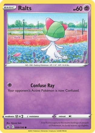 Ralts — SWSH06: Chilling Reign Pokémon TCG card by Midori Harada
