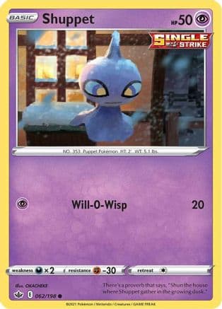 Shuppet — SWSH06: Chilling Reign Pokémon TCG card by OKACHEKE