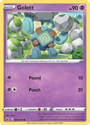 Golett — SWSH06: Chilling Reign Pokémon TCG card by 0313