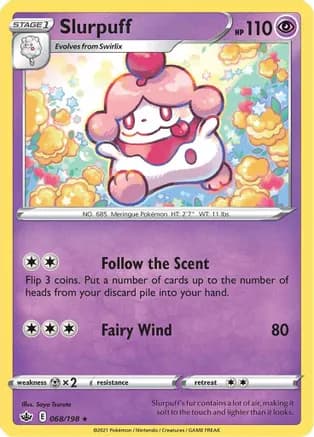 Slurpuff — SWSH06: Chilling Reign Pokémon TCG card by Saya Tsuruta
