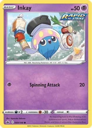 Inkay — SWSH06: Chilling Reign Pokémon TCG card by Sanosuke Sakuma