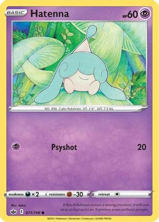 Hatenna — SWSH06: Chilling Reign Pokémon TCG card by Sekio