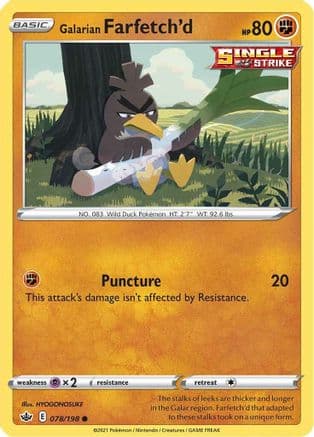 Galarian Farfetch'd — SWSH06: Chilling Reign Pokémon TCG card by HYOGONOSUKE