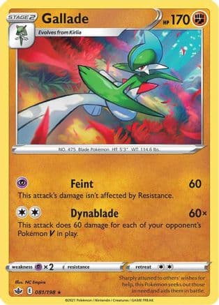Gallade — SWSH06: Chilling Reign Pokémon TCG card by Hajime Kusajima