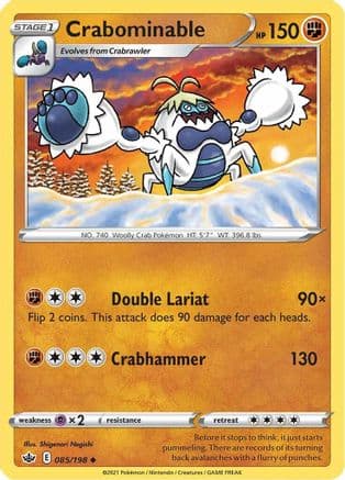 Crabominable — SWSH06: Chilling Reign Pokémon TCG card by Shigenori Negishi