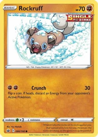 Rockruff — SWSH06: Chilling Reign Pokémon TCG card by Yuu Nishida