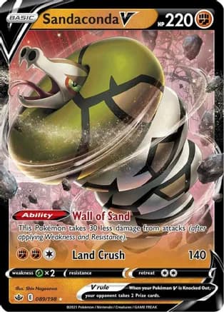 Sandaconda V — SWSH06: Chilling Reign Pokémon TCG card by Shin Nagasawa