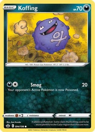Koffing — SWSH06: Chilling Reign Pokémon TCG card by Aya Kusube