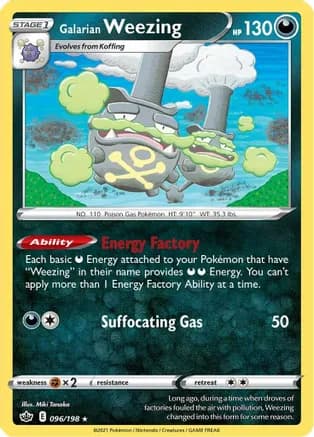 Galarian Weezing — SWSH06: Chilling Reign Pokémon TCG card by Miki Tanaka