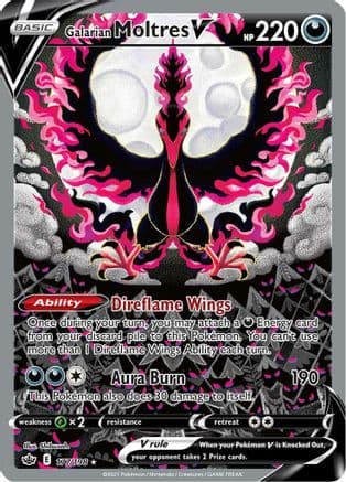 Galarian Moltres V (Alternate Full Art) — Pokémon TCG card