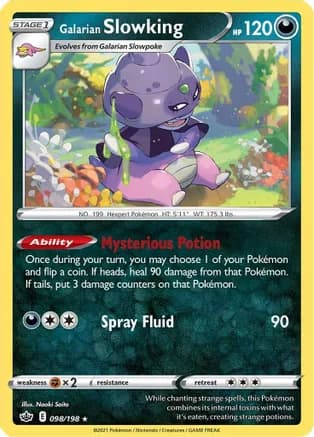 Galarian Slowking — SWSH06: Chilling Reign Pokémon TCG card by Naoki Saito