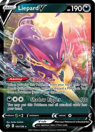 Liepard V — SWSH06: Chilling Reign Pokémon TCG card by Ayaka Yoshida