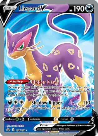 Liepard V (Full Art) — SWSH06: Chilling Reign