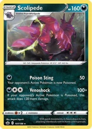 Scolipede — SWSH06: Chilling Reign Pokémon TCG card by Megumi Higuchi