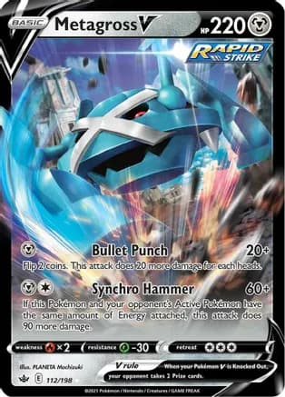 Metagross V — SWSH06: Chilling Reign Pokémon TCG card by PLANETA Mochizuki