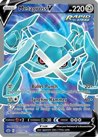 Metagross V (Full Art) — SWSH06: Chilling Reign