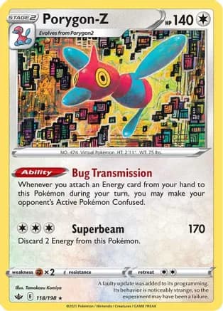 Porygon-Z — SWSH06: Chilling Reign Pokémon TCG card by Tomokazu Komiya