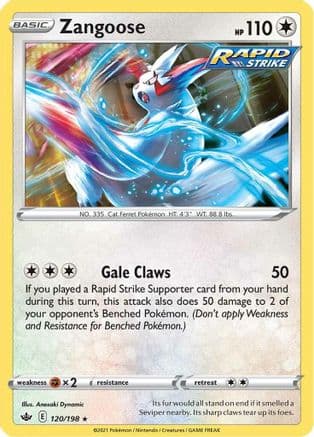 Zangoose — SWSH06: Chilling Reign Pokémon TCG card by Anesaki Dynamic