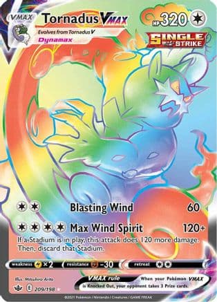Tornadus VMAX (Secret) — SWSH06: Chilling Reign Pokémon TCG card by Mitsuhiro Arita