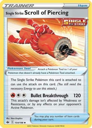 Single Strike Scroll of Piercing — SWSH06: Chilling Reign Pokémon TCG card by 5ban Graphics