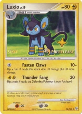 Luxio - 52/130 (Prerelease) [Staff] — Nintendo Promos Pokémon TCG card by Hitoshi Ariga