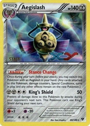 Aegislash - 86/146 (Prerelease) [Staff] — XY Promos Pokémon TCG card by 5ban Graphics