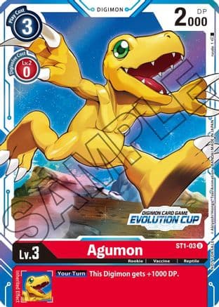 Agumon - ST1-03 (July Evolution Cup 2021 Stamped) — Starter Deck 01: Gaia Red