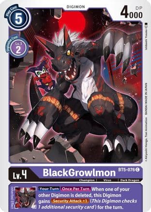 BlackGrowlmon — Battle of Omni Digimon Card Game card by Inhoshki Yousuke