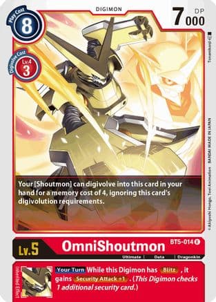 OmniShoutmon — Battle of Omni Digimon Card Game card by Takanashi