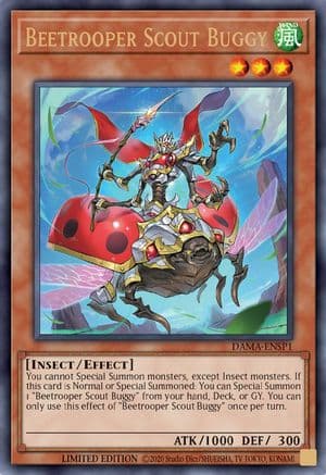 Beetrooper Scout Buggy (DAMA-ENSP1) — Dawn of Majesty Yu-Gi-Oh! card by Studio Dice/SHUEISHA, TV TOKYO, KONAMI