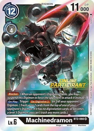 Machinedramon - BT2-066 (2021 Championship Online Regional) [Online Participant] — Release Special Booster 1.0