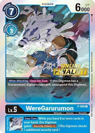 WereGarurumon - P-008 (2021 Championship Online Regional) [Online Finalist] — Digimon Promotion Cards