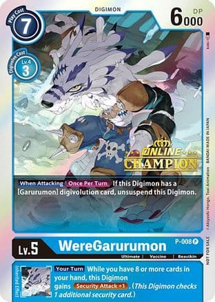WereGarurumon - P-008 (2021 Championship Online Regional) [Online Champion] — Digimon Card Game card