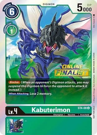 Kabuterimon - ST4-08 (2021 Championship Online Regional) [Online Finalist] — Starter Deck 04: Giga Green Digimon Card Game card by Shin Sasaki