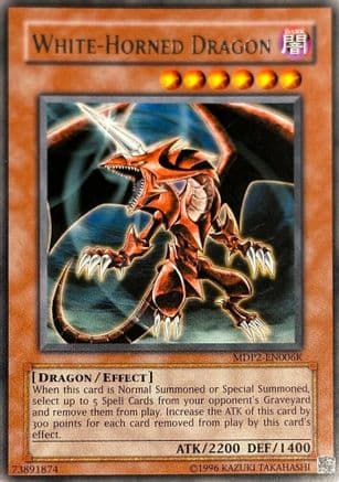 White-Horned Dragon (MDP2-EN006K) — Redemption Replacement