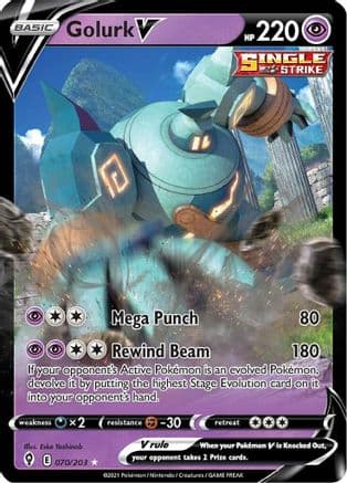 Golurk V — SWSH07: Evolving Skies Pokémon TCG card by Eske Yoshinob