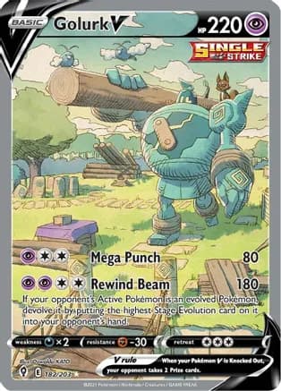 Golurk V (Alternate Full Art) — SWSH07: Evolving Skies