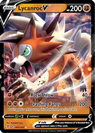 Lycanroc V — SWSH07: Evolving Skies Pokémon TCG card by PLANETA Tsuji