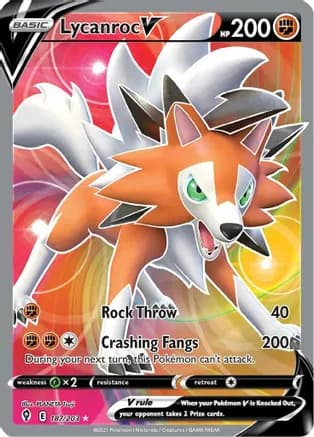 Lycanroc V (Full Art) — SWSH07: Evolving Skies