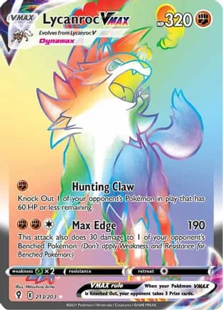 Lycanroc VMAX (Secret) — SWSH07: Evolving Skies