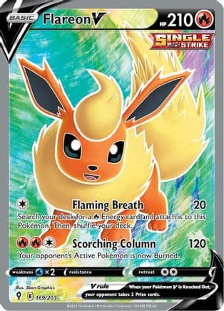 Flareon V (Full Art) — SWSH07: Evolving Skies Pokémon TCG card by Uta