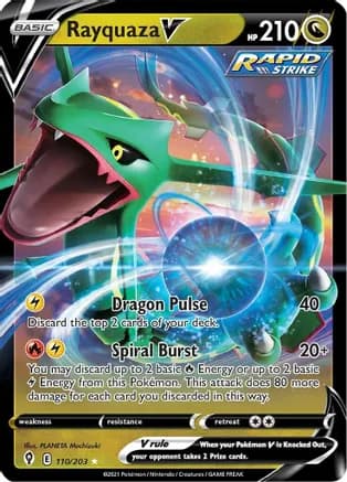 Rayquaza V — SWSH07: Evolving Skies Pokémon TCG card by PLANETA Mochizuki