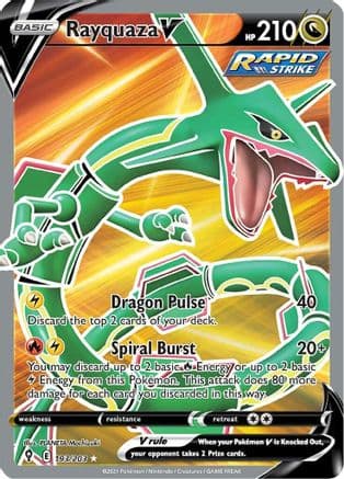 Rayquaza V (Full Art) — SWSH07: Evolving Skies